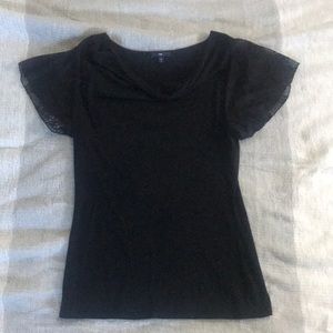 Black lace sleeve shirt